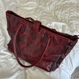 Stylish king Ranch Red Leather Tote Bag